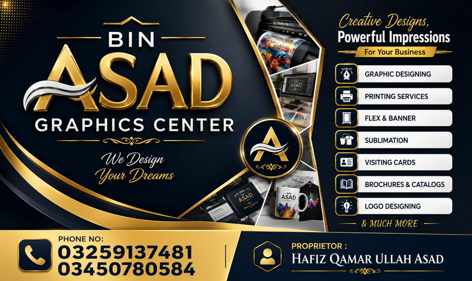 Bin Asad English card design